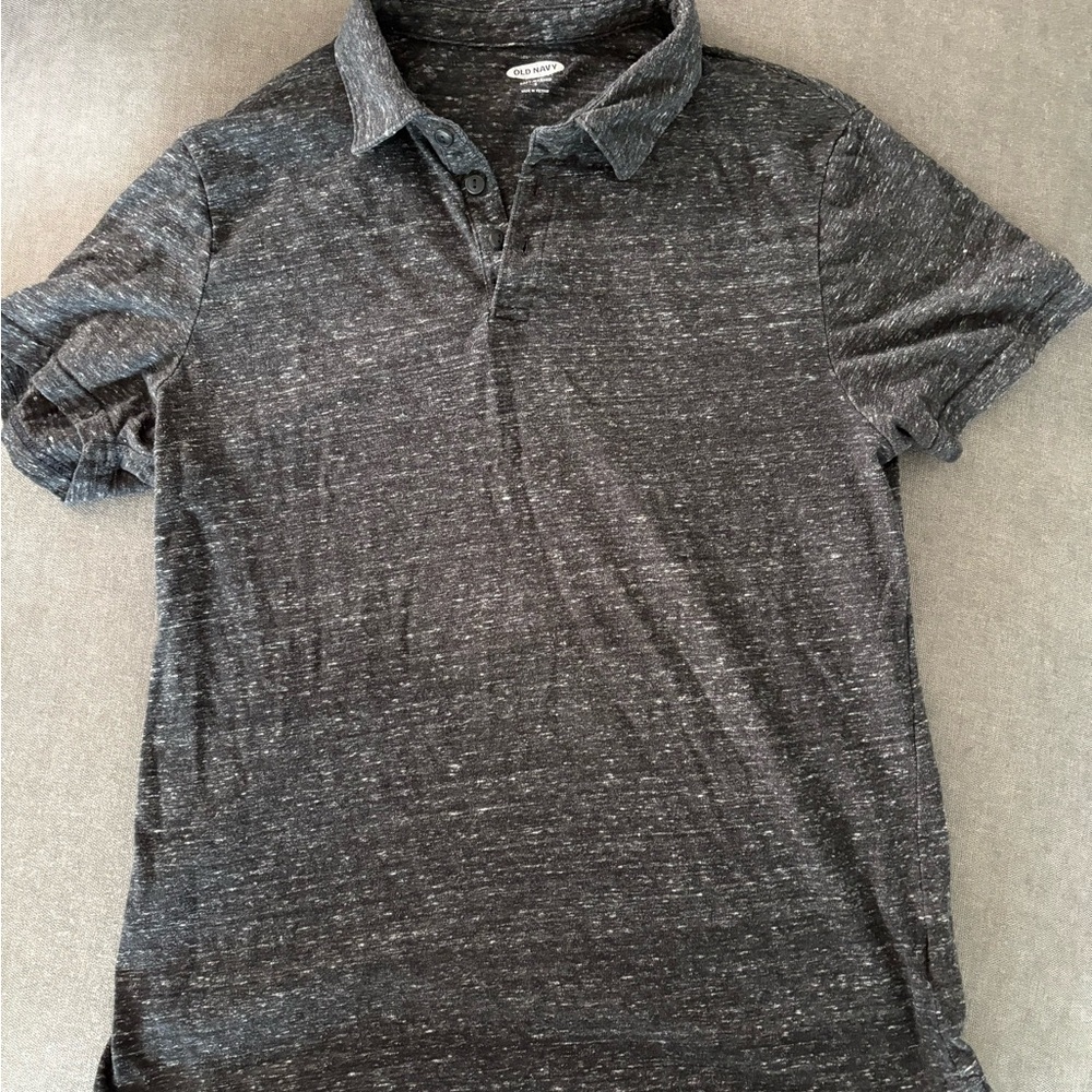 Old Navy Men’s Black Heather Short Sleeve Polo - Sz Small